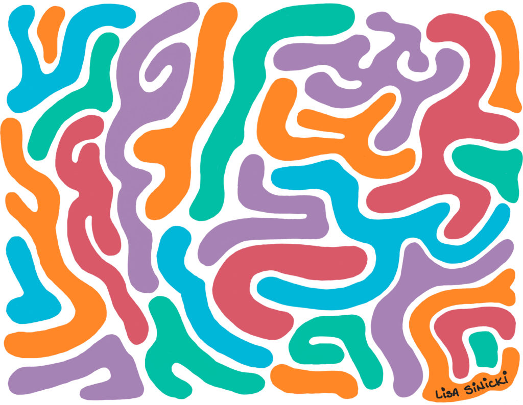 Abstract confetti snakes