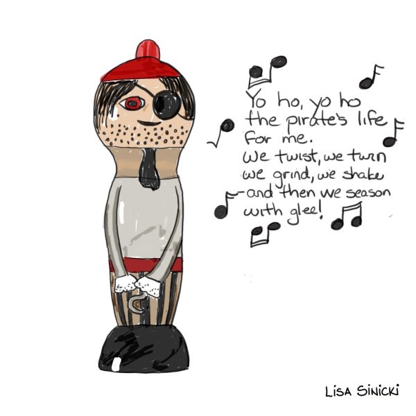 Pirate Peppermill Pylones Paris drawn by Lisa Sinicki