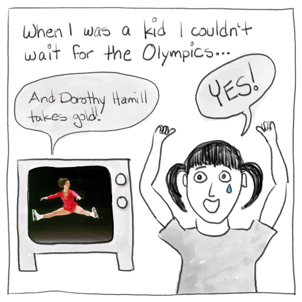 Panel 1 winter olympics comic Lisa Sinicki