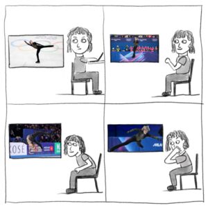 olympics figure skating comic panel 3 by Lisa Sinicki