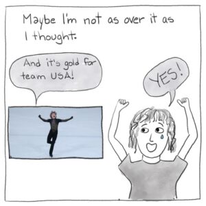 panel 4 winter olympics comic by Lisa Sinicki